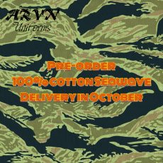 Pre-order poplin cotton Tiger Stripe Seawave TQLC 1969